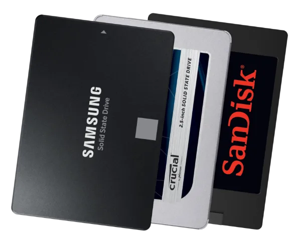 Samsung, Crucial and SanDisk 2.5" SATA solid state drives