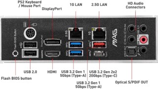 MSI MAG B550 Tomahawk I/O Panel