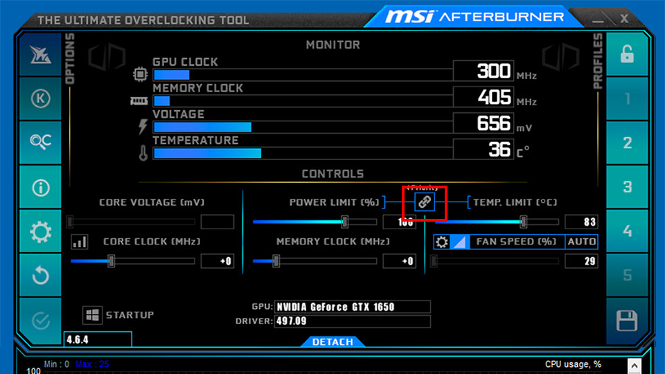 Fan speed afterburner